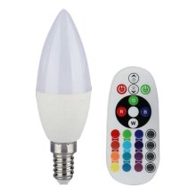 LED RGB Dimbare lamp E14 / 3,5W / 230V 6400K + afstandsbediening
