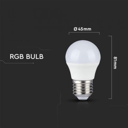 LED RGB Dimbare lamp E27 / 3,5W / 230V 6400K + afstandsbediening