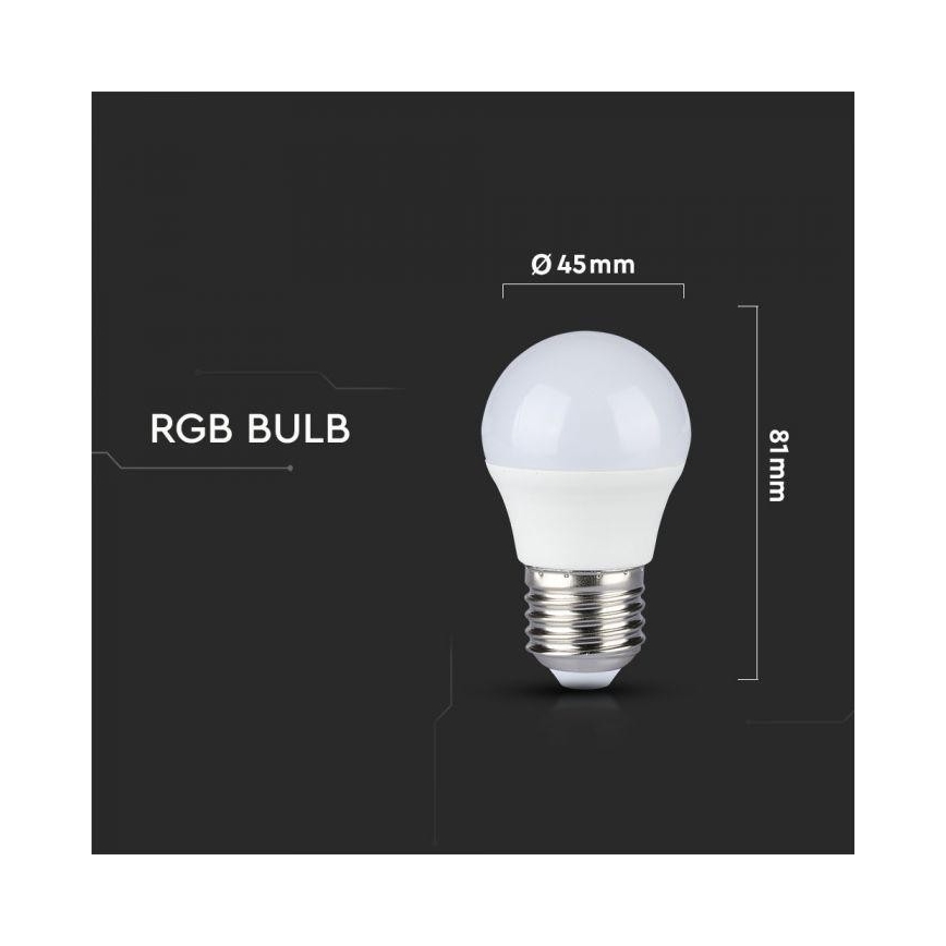 LED RGB Dimbare lamp E27 / 3,5W / 230V 6400K + afstandsbediening