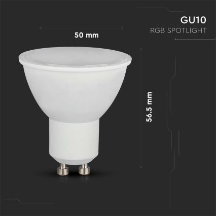 LED RGB Dimbare lamp GU10/4.8W/230V 3000K + afstandsbediening