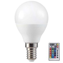 LED RGB dimbare lamp P45 E14/4,8W/230V 3000K + afstandsbediening