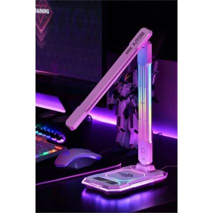 LED RGB Dimbare oplaadbare touch tafellamp met draadloos opladen LED/7,5W/5V 2700-5300K wit