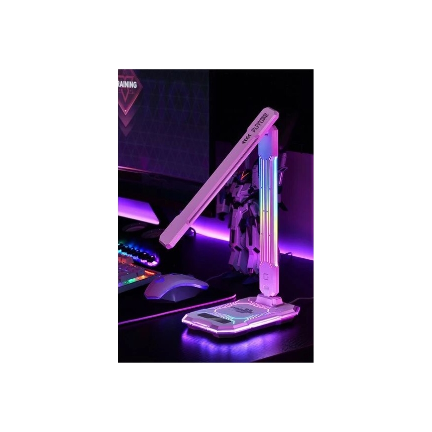LED RGB Dimbare oplaadbare touch tafellamp met draadloos opladen LED/7,5W/5V 2700-5300K wit