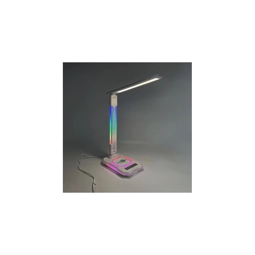 LED RGB Dimbare oplaadbare touch tafellamp met draadloos opladen LED/7,5W/5V 2700-5300K wit