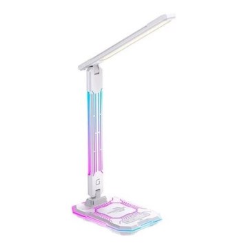 LED RGB Dimbare oplaadbare touch tafellamp met draadloos opladen LED/7,5W/5V 2700-5300K wit