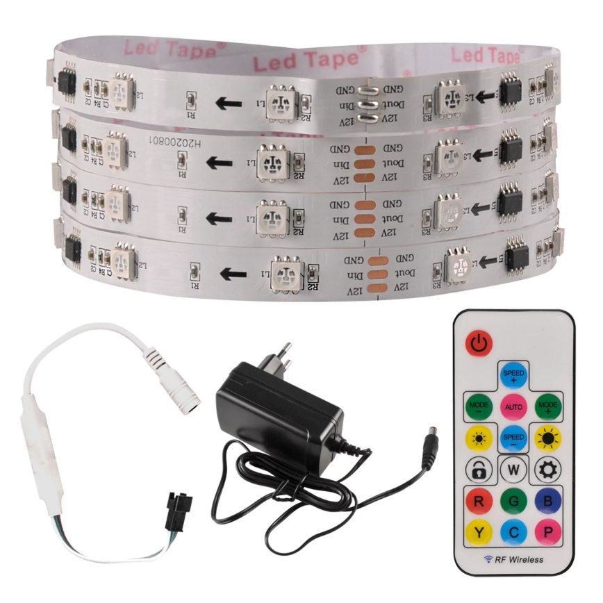 LED RGB Dimbare strip MAGIC 2 m LED / 12W / 230V + AB