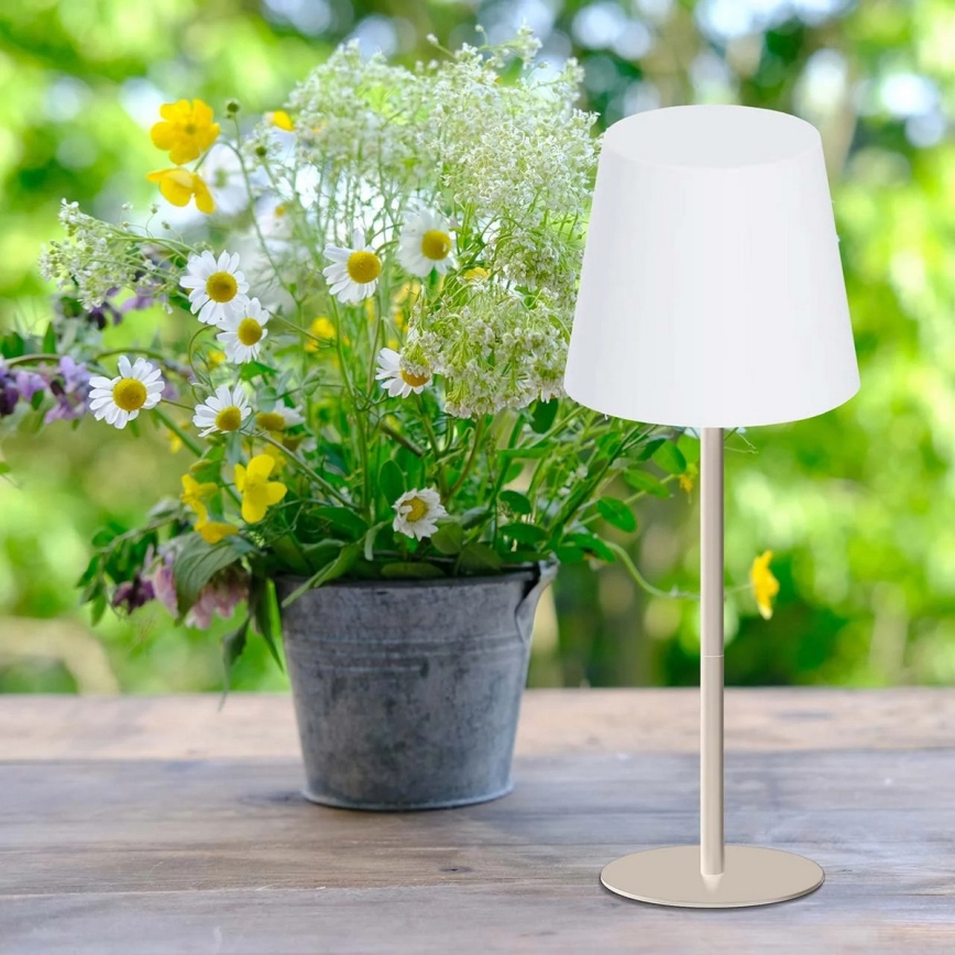 LED RGBW Dimbare buitentafellamp met aanraakbediening LUCIA LED/2W/5V 1800/2700/6500K 3600 mAh IP44 beige
