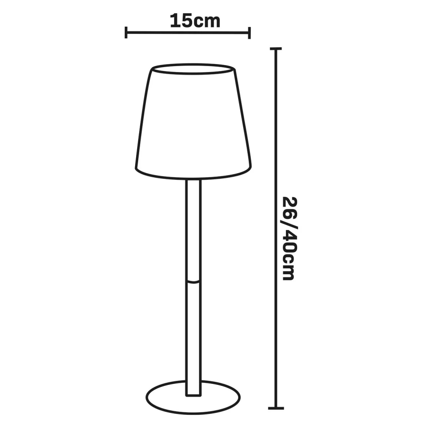 LED RGBW Dimbare buitentafellamp met aanraakbediening LUCIA LED/2W/5V 1800/2700/6500K 3600 mAh IP44 beige