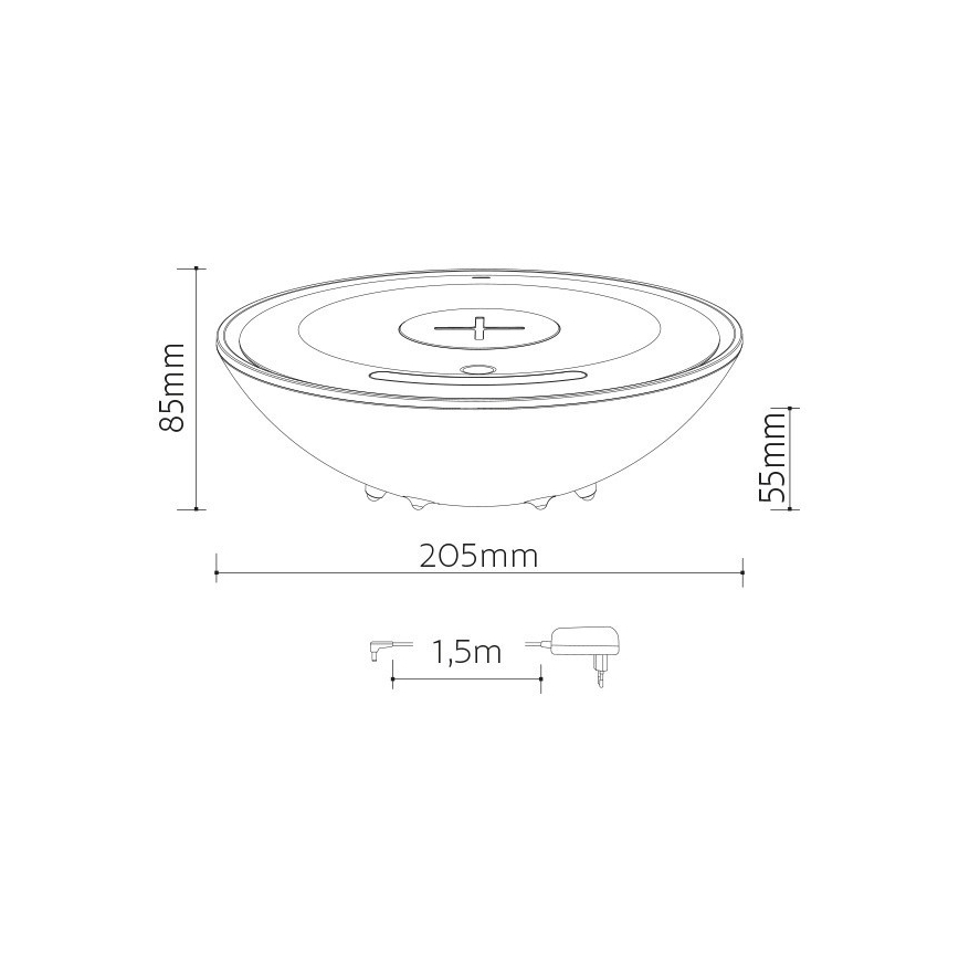 LED RGB Draadloze oplader CHARGER LED/10W/230V