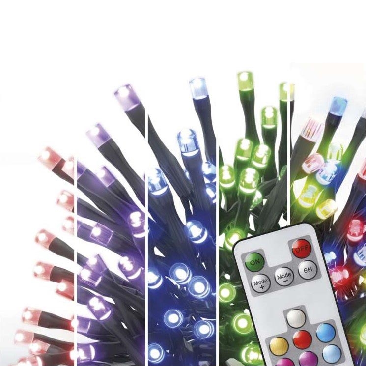 LED RGB Kerst Lichtketting voor Buiten 120xLED/72 modi 15m IP44 + afstandsbediening