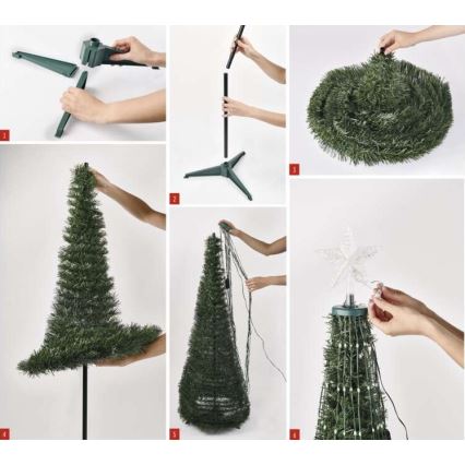 LED RGB Kerstboom met Lichtketting 304xLED/16 modi 1,8m + afstandsbediening