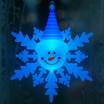 LED RGB kerstdecoratie met zuignap LED/3xLR44 sneeuwman rood/blauw/groen