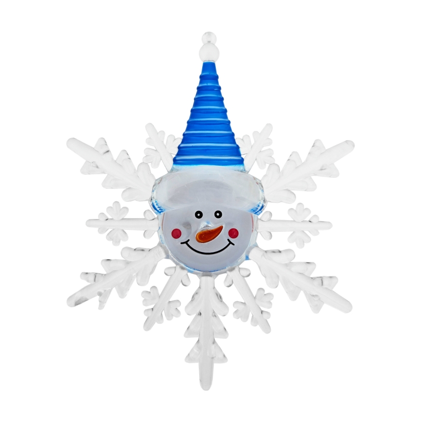 LED RGB kerstdecoratie met zuignap LED/3xLR44 sneeuwman rood/blauw/groen