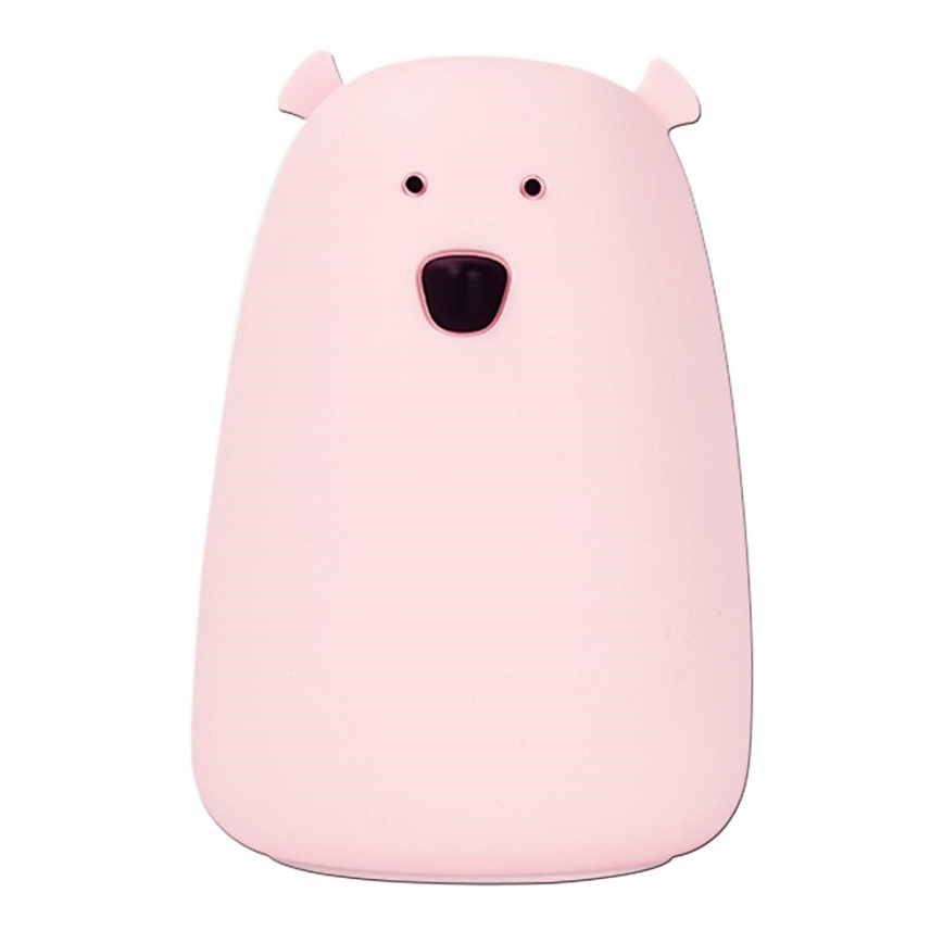 LED RGB Kinder Touchlamp BEAR LED/0,8W/5V roze + USB