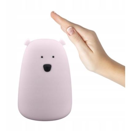 LED RGB Kinder Touchlamp BEAR LED/0,8W/5V roze + USB