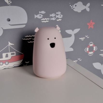 LED RGB Kinder Touchlamp BEAR LED/0,8W/5V roze + USB