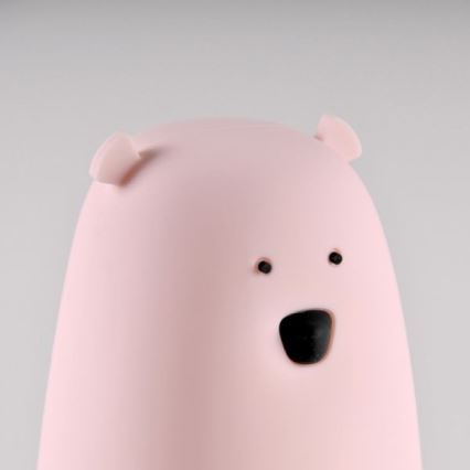 LED RGB Kinder Touchlamp BEAR LED/0,8W/5V roze + USB