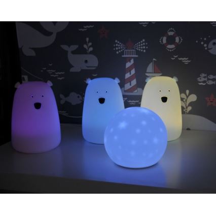 LED RGB Kinder Touchlamp BEAR LED/0,8W/5V roze + USB
