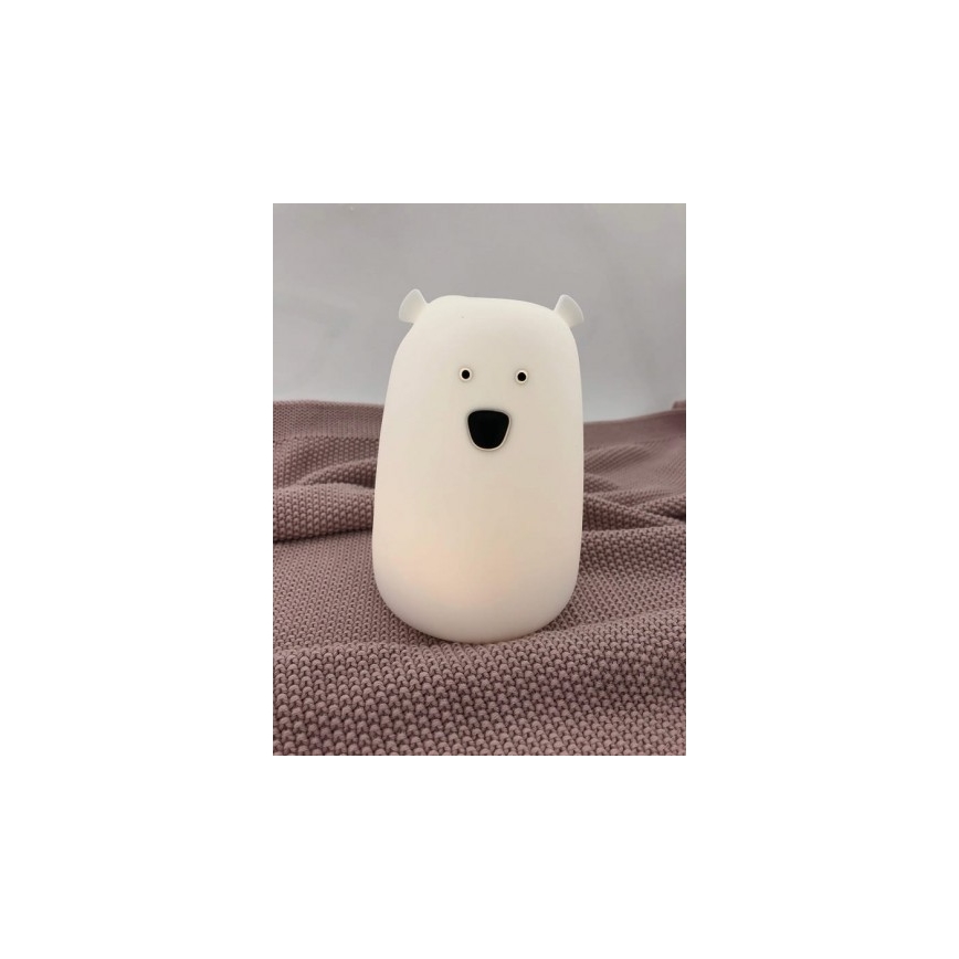 LED RGB Kinder Touchlamp BEAR LED/0,8W/5V wit + USB