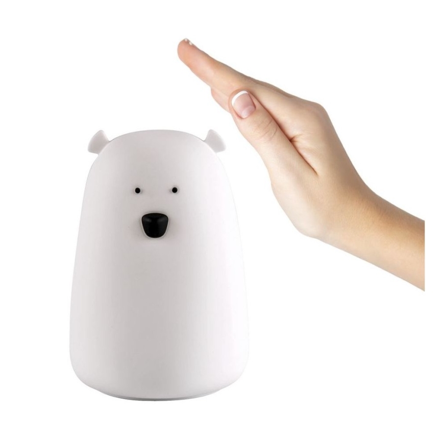 LED RGB Kinder Touchlamp BEAR LED/0,8W/5V wit + USB