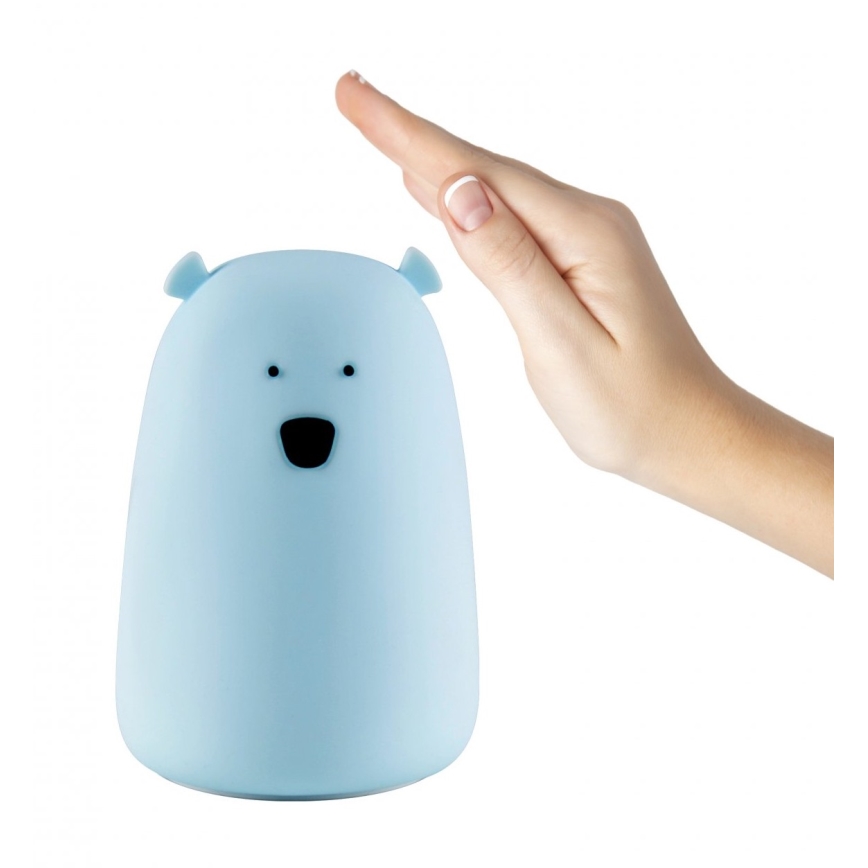 LED RGB Kinderen aanraken klein lamp BEAR LED/0,8W/5V blauw