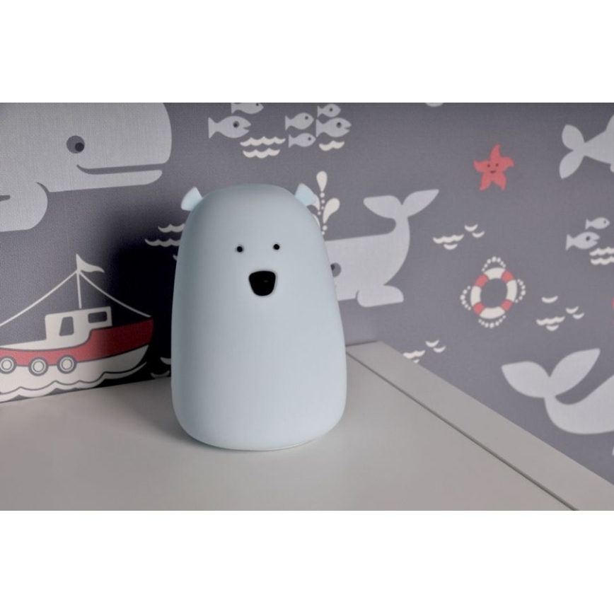 LED RGB Kinderen aanraken klein lamp BEAR LED/0,8W/5V blauw