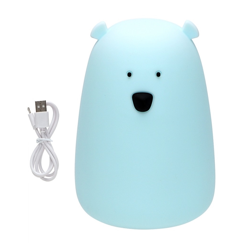 LED RGB Kinderen aanraken klein lamp BEAR LED/0,8W/5V blauw