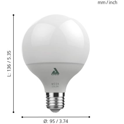 LED RGB Lamp dimbaar CONNECT E27/13W - Eglo