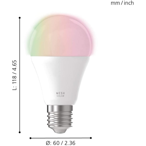 vaak oven Vulgariteit LED RGB Lamp dimbaar CONNECT E27/9W - Eglo 11586 | Lampenmanie