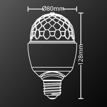 LED RGB Lamp DISCO A60 E27/3W/230V