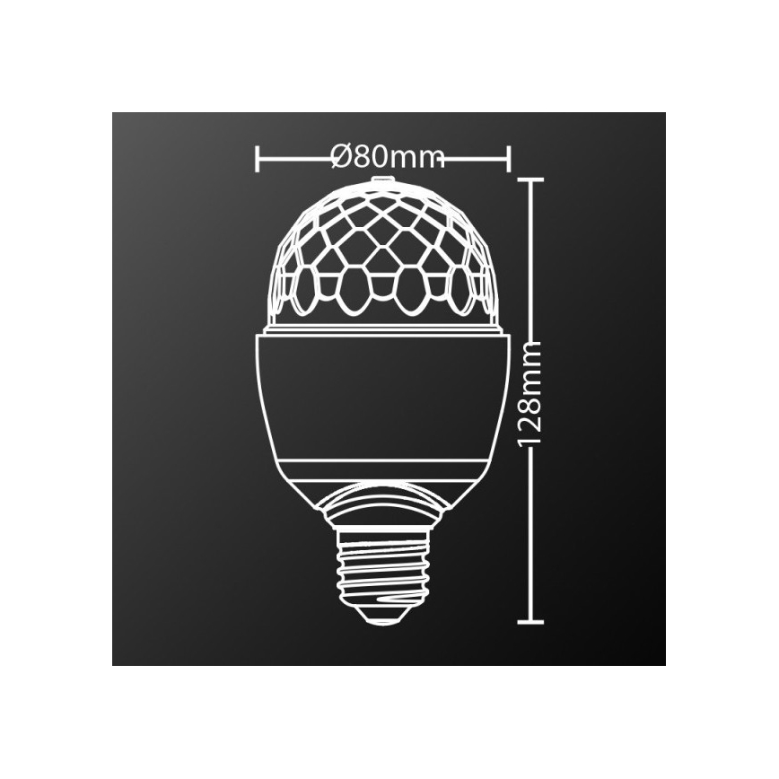 LED RGB Lamp DISCO A60 E27/3W/230V