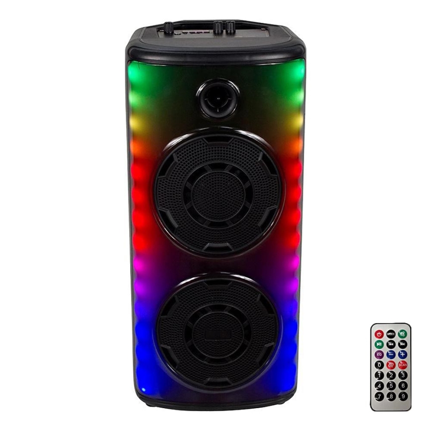 LED RGB Oplaadbare speaker met microfoon 600W/2400 mAh + afstandsbediening