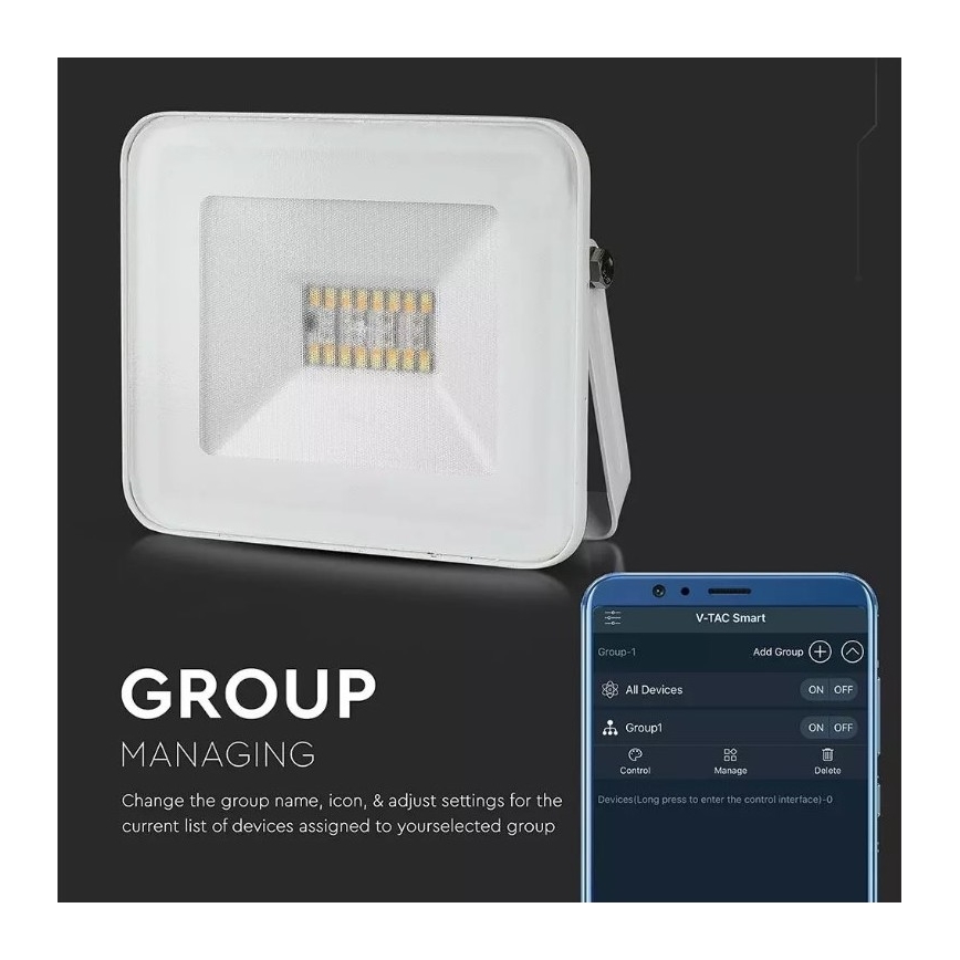 LED RGB Schijnwerper LED/20W/230V IP65 wit