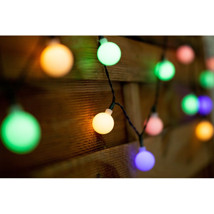 LED RGB Solar ketting PARTY 30xLED/1,2V 400 mAh 3,9 m IP44