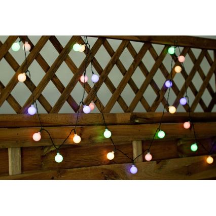 LED RGB Solar ketting PARTY 30xLED/1,2V 400 mAh 3,9 m IP44
