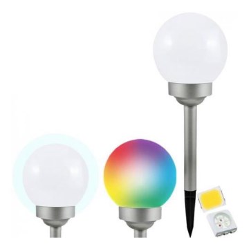 LED RGB Solar lamp BALL LED/0,2W/AA 1,2V/600mAh IP44