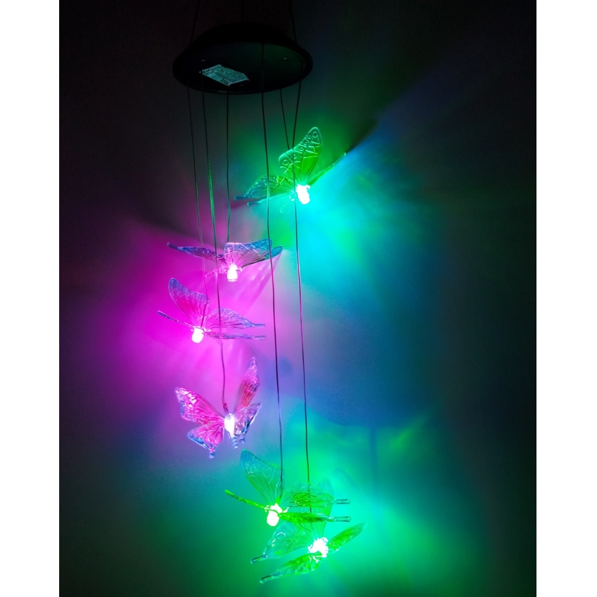LED RGB solarlamp 6xLED/1,2V 300 mAh IP44 vlinder