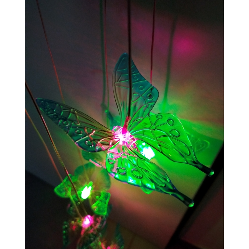 LED RGB solarlamp 6xLED/1,2V 300 mAh IP44 vlinder