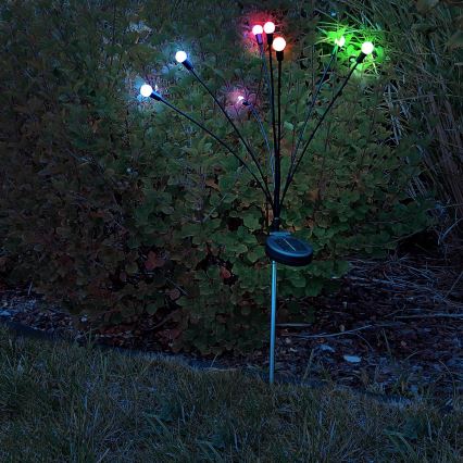 LED RGB Solarverlichting FIORINI 8xLED/1,2V 600 mAh IP44 zwart