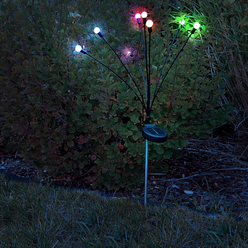 LED RGB Solarverlichting FIORINI 8xLED/1,2V 600 mAh IP44 zwart