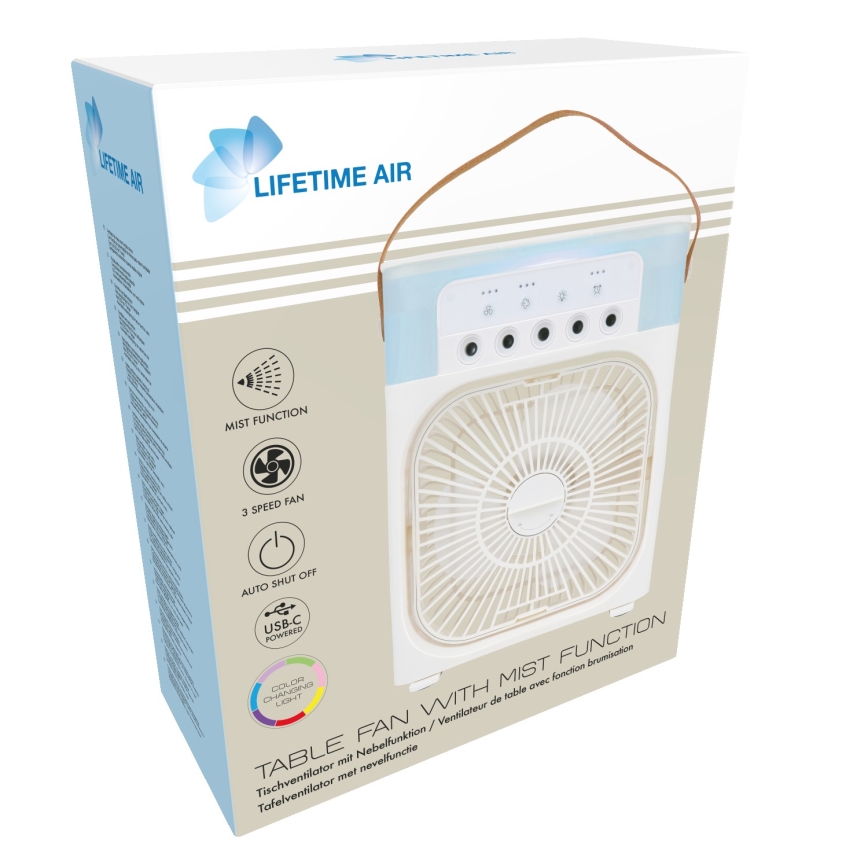LED RGB tafelventilator met mistfunctie 10W/5V