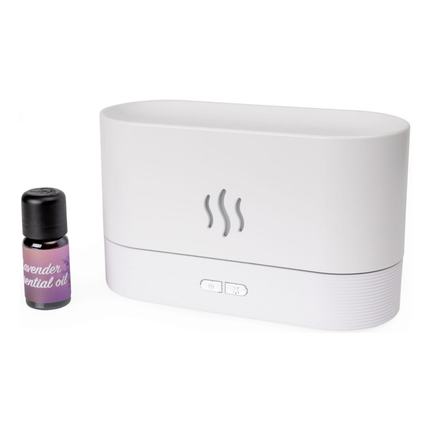 LED RGB Ultrasoon aroma diffuser en luchtbevochtiger met een achtergrondverlichting 180ml wit