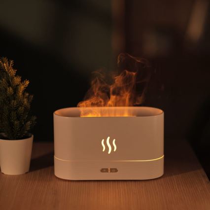 LED RGB Ultrasoon aroma diffuser en luchtbevochtiger met een achtergrondverlichting 180ml wit