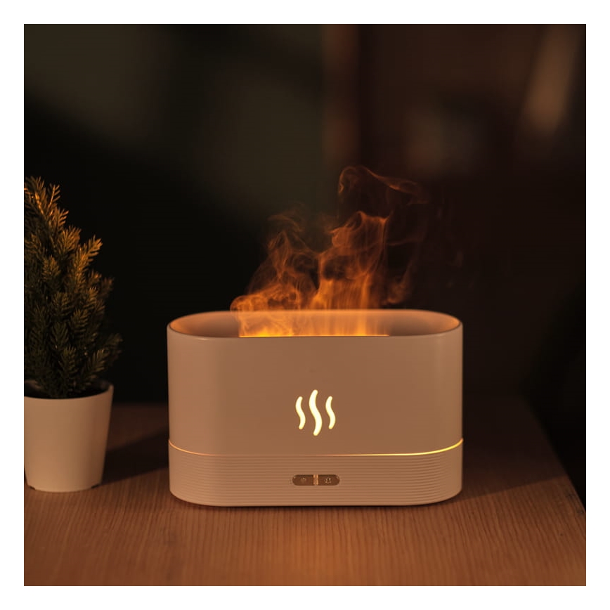 LED RGB Ultrasoon aroma diffuser en luchtbevochtiger met een achtergrondverlichting 180ml wit