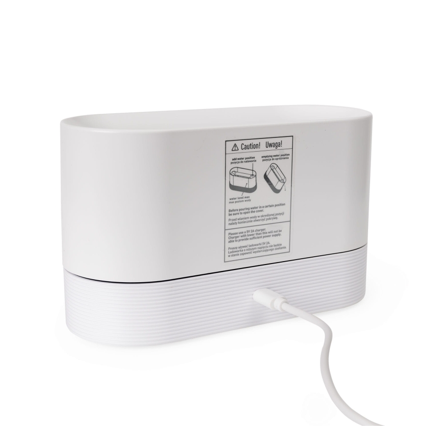 LED RGB Ultrasoon aroma diffuser en luchtbevochtiger met een achtergrondverlichting 180ml wit