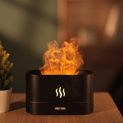 LED RGB Ultrasoon aroma diffuser en luchtbevochtiger met een achtergrondverlichting 180ml zwart