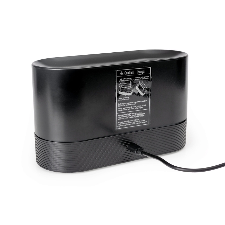LED RGB Ultrasoon aroma diffuser en luchtbevochtiger met een achtergrondverlichting 180ml zwart
