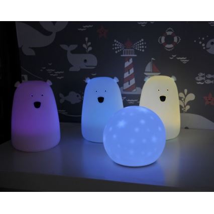 LED RGB USB Kinderlamp BEAR LED/0,8W/5V wit + USB