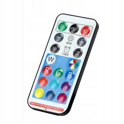 Dimbare RGB-LED decoratieve lichtsnoer op zonne-energie 15xLED/18 functies USB 6 m IP44 zwart + afstandsbediening