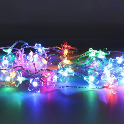 LED RGB Zonneketting 50xLED/0,12W/1,2V 1xAA IP44 600 mAh